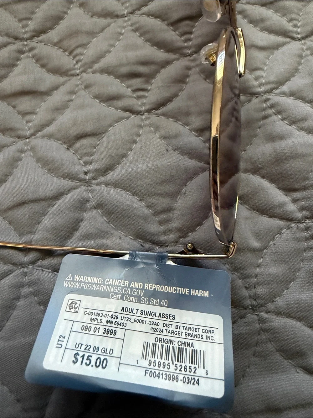 Universal Thread Gold Round Sunglasses with Brown Lenses